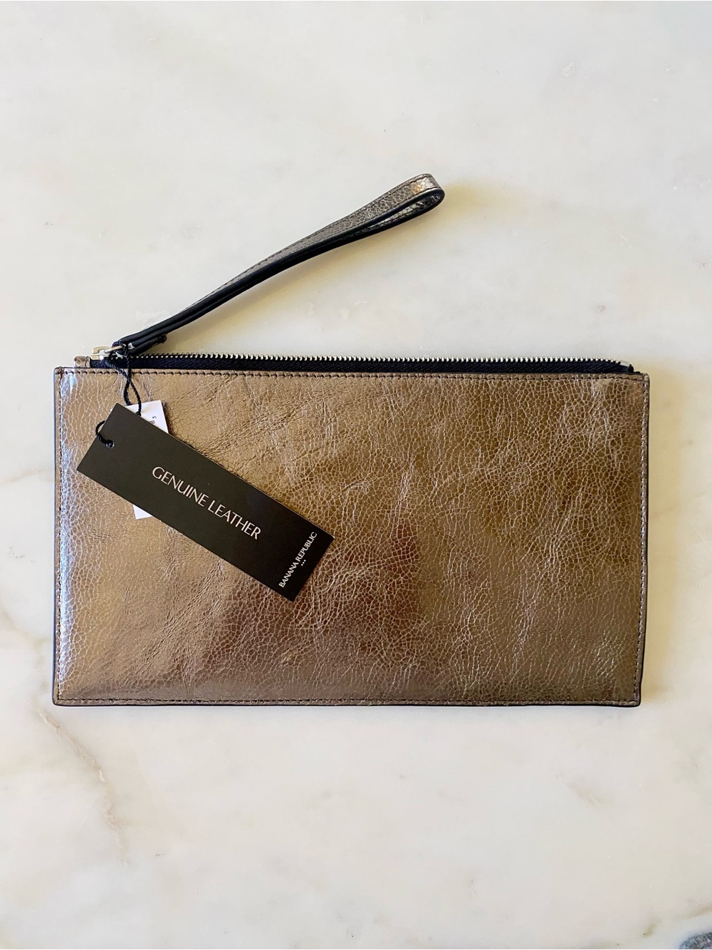 Banana Republic Women’s Slim Leather Wristlet Clutch in Metallic Leather